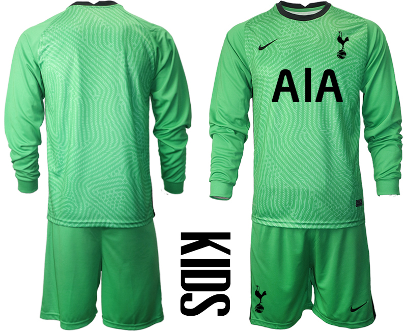 2021 Tottenham Hotspur green goalkeeper long sleeve youth soccer jerseys->youth soccer jersey->Youth Jersey